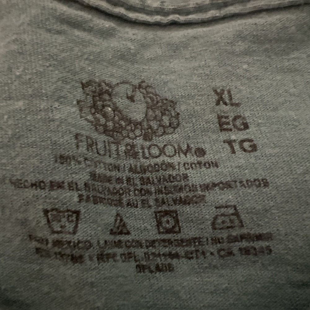 Vintage Fruit Of The Loom Pocket Blank T Shirt Mens XL Green - Picture 4 of 8